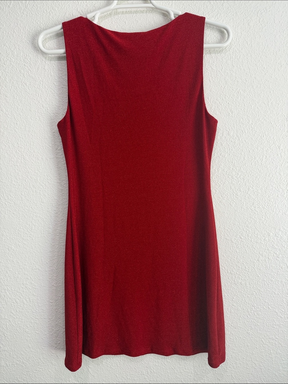 Reformation Nataly Knit Dress Red Sparkle Shimmer Mini Dress XL - Picture 3 of 7